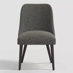 Sedia da pranzo imbottita senza braccioli, con schienale a botte, beige / carbone / blu scuro / bianco, 1 posto