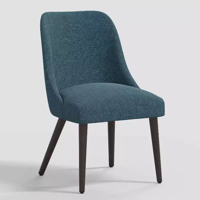 Sedia da pranzo imbottita senza braccioli, con schienale a botte, beige / carbone / blu scuro / bianco, 1 posto
