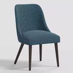 Sedia da pranzo imbottita senza braccioli, con schienale a botte, beige / carbone / blu scuro / bianco, 1 posto