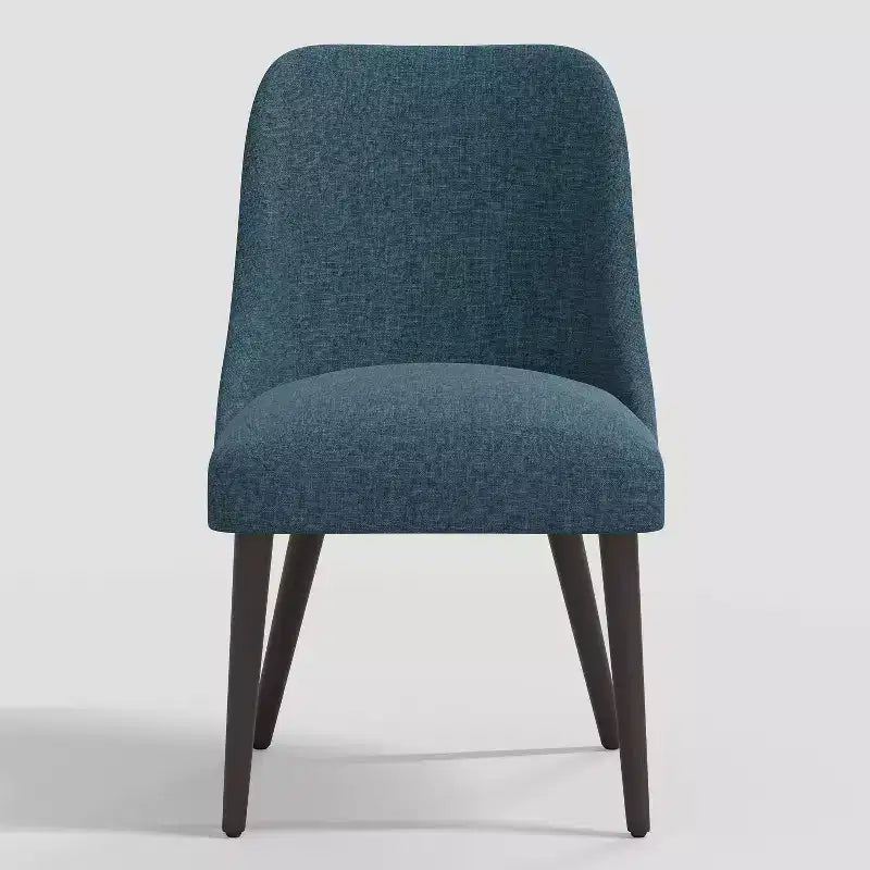 Sedia da pranzo imbottita senza braccioli, con schienale a botte, beige / carbone / blu scuro / bianco, 1 posto