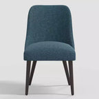 Sedia da pranzo imbottita senza braccioli, con schienale a botte, beige / carbone / blu scuro / bianco, 1 posto