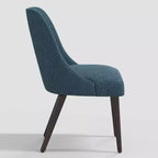 Sedia da pranzo imbottita senza braccioli, con schienale a botte, beige / carbone / blu scuro / bianco, 1 posto
