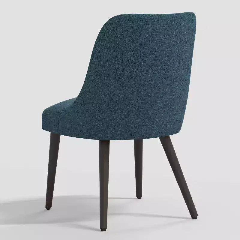 Sedia da pranzo imbottita senza braccioli, con schienale a botte, beige / carbone / blu scuro / bianco, 1 posto