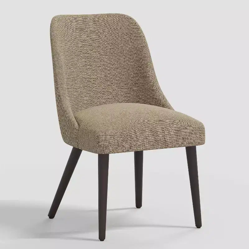 Sedia da pranzo imbottita senza braccioli, con schienale a botte, beige / carbone / blu scuro / bianco, 1 posto