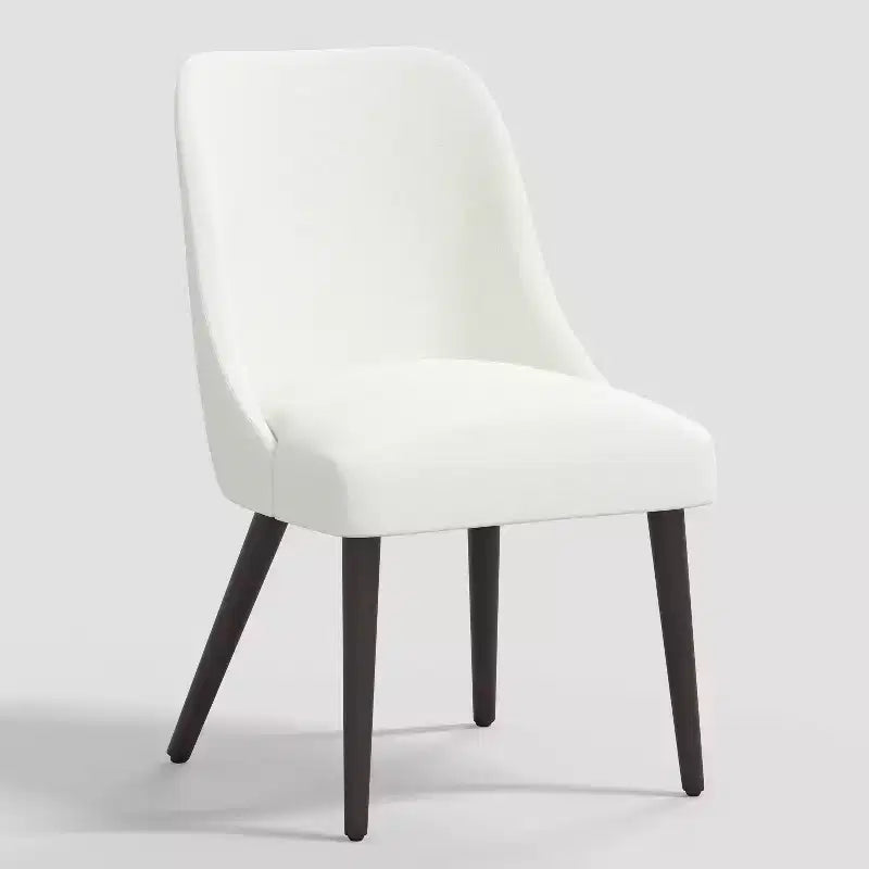 Sedia da pranzo imbottita senza braccioli, con schienale a botte, beige / carbone / blu scuro / bianco, 1 posto