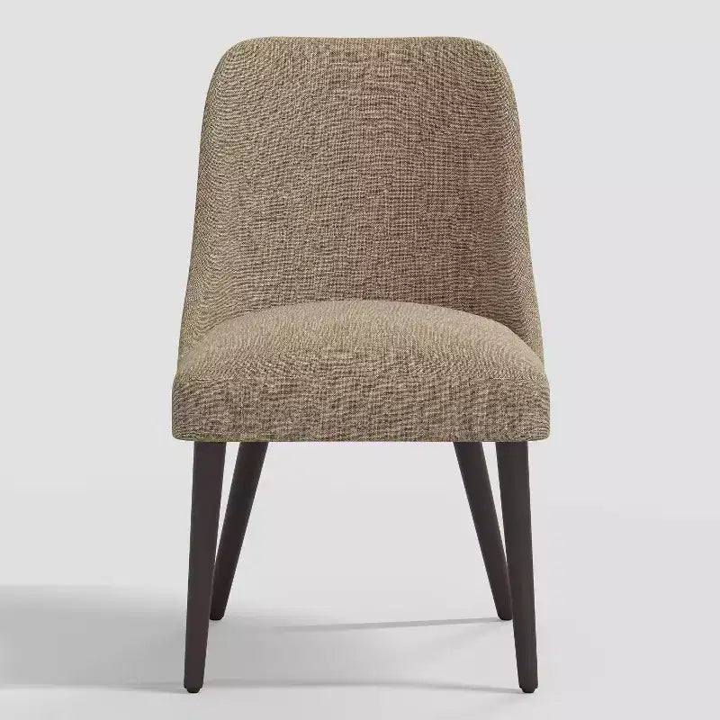 Sedia da pranzo imbottita senza braccioli, con schienale a botte, beige / carbone / blu scuro / bianco, 1 posto