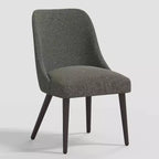 Sedia da pranzo imbottita senza braccioli, con schienale a botte, beige / carbone / blu scuro / bianco, 1 posto