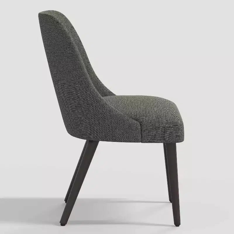 Sedia da pranzo imbottita senza braccioli, con schienale a botte, beige / carbone / blu scuro / bianco, 1 posto