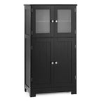Mobiletto da terra a 4 ante nero/marrone/grigio con ripiano regolabile, montaggio a 1 persona