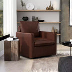 Poltrona girevole accent colore marrone / marrone scuro in similpelle, 1 posto a sedere