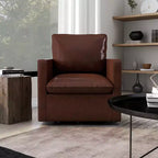 Poltrona girevole accent colore marrone / marrone scuro in similpelle, 1 posto a sedere