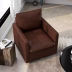 Poltrona girevole accent colore marrone / marrone scuro in similpelle, 1 posto a sedere