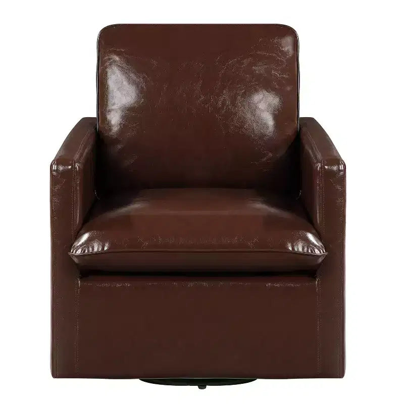 Poltrona girevole accent colore marrone / marrone scuro in similpelle, 1 posto a sedere