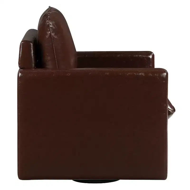 Poltrona girevole accent colore marrone / marrone scuro in similpelle, 1 posto a sedere