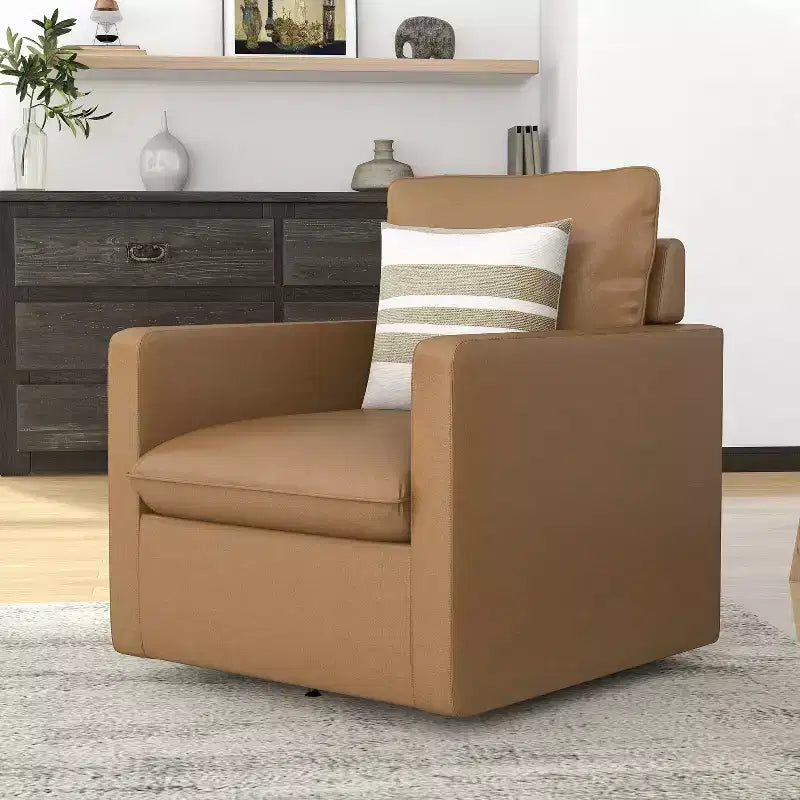 Poltrona girevole accent colore marrone / marrone scuro in similpelle, 1 posto a sedere