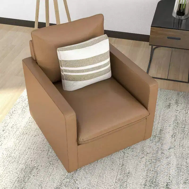 Poltrona girevole accent colore marrone / marrone scuro in similpelle, 1 posto a sedere