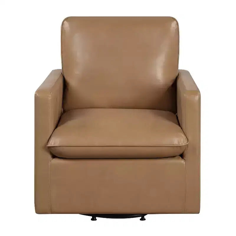 Poltrona girevole accent colore marrone / marrone scuro in similpelle, 1 posto a sedere