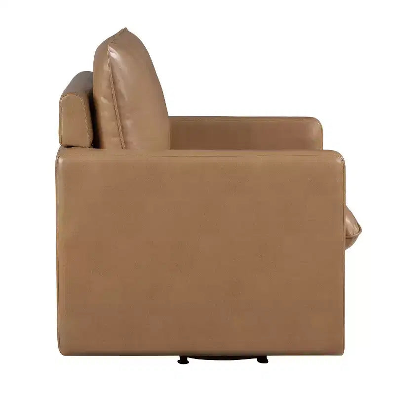 Poltrona girevole accent colore marrone / marrone scuro in similpelle, 1 posto a sedere