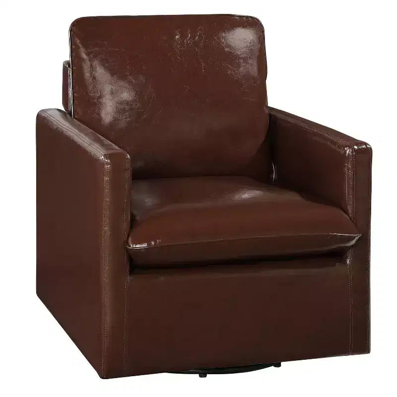 Poltrona girevole accent colore marrone / marrone scuro in similpelle, 1 posto a sedere