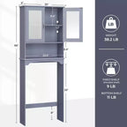 [Colore] Mobiletto portaoggetti sopra il WC con anta e ripiano aperto, autoportante