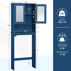 [Colore] Mobiletto portaoggetti sopra il WC con anta e ripiano aperto, autoportante