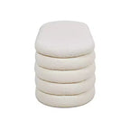 Panca contenitore ovale in bouclé Ebony Black / Ivory White / Olive Green, 1 posto