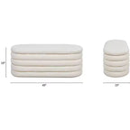 Panca contenitore ovale in bouclé Ebony Black / Ivory White / Olive Green, 1 posto