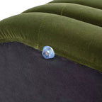 Panca contenitore ovale in bouclé Ebony Black / Ivory White / Olive Green, 1 posto