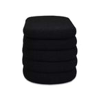 Panca contenitore ovale in bouclé Ebony Black / Ivory White / Olive Green, 1 posto