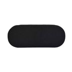 Panca contenitore ovale in bouclé Ebony Black / Ivory White / Olive Green, 1 posto
