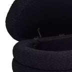 Panca contenitore ovale in bouclé Ebony Black / Ivory White / Olive Green, 1 posto