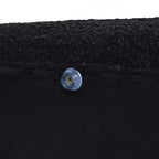 Panca contenitore ovale in bouclé Ebony Black / Ivory White / Olive Green, 1 posto